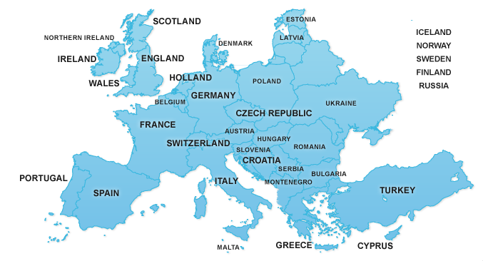 europe continent map